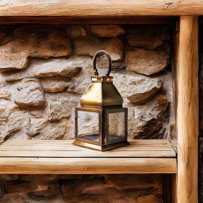 Vintage Lantern with Glass Panels