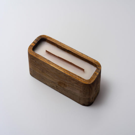 Aromatic Wooden Rectangle Paraffin Wax Candle