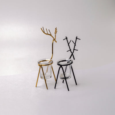 Deer Tea Light Candle Stand Set of 2