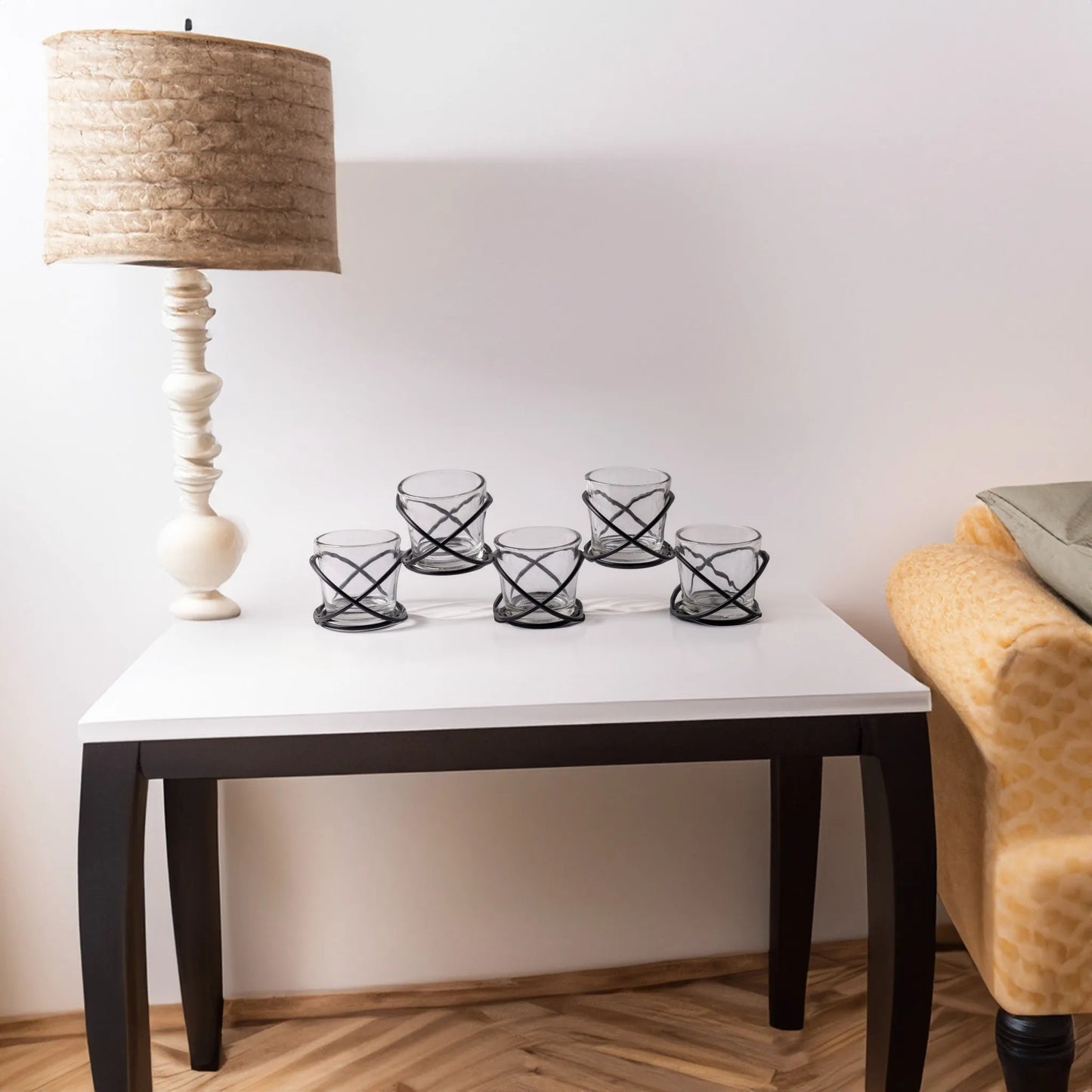 Criss-Cross Design Candle Holder