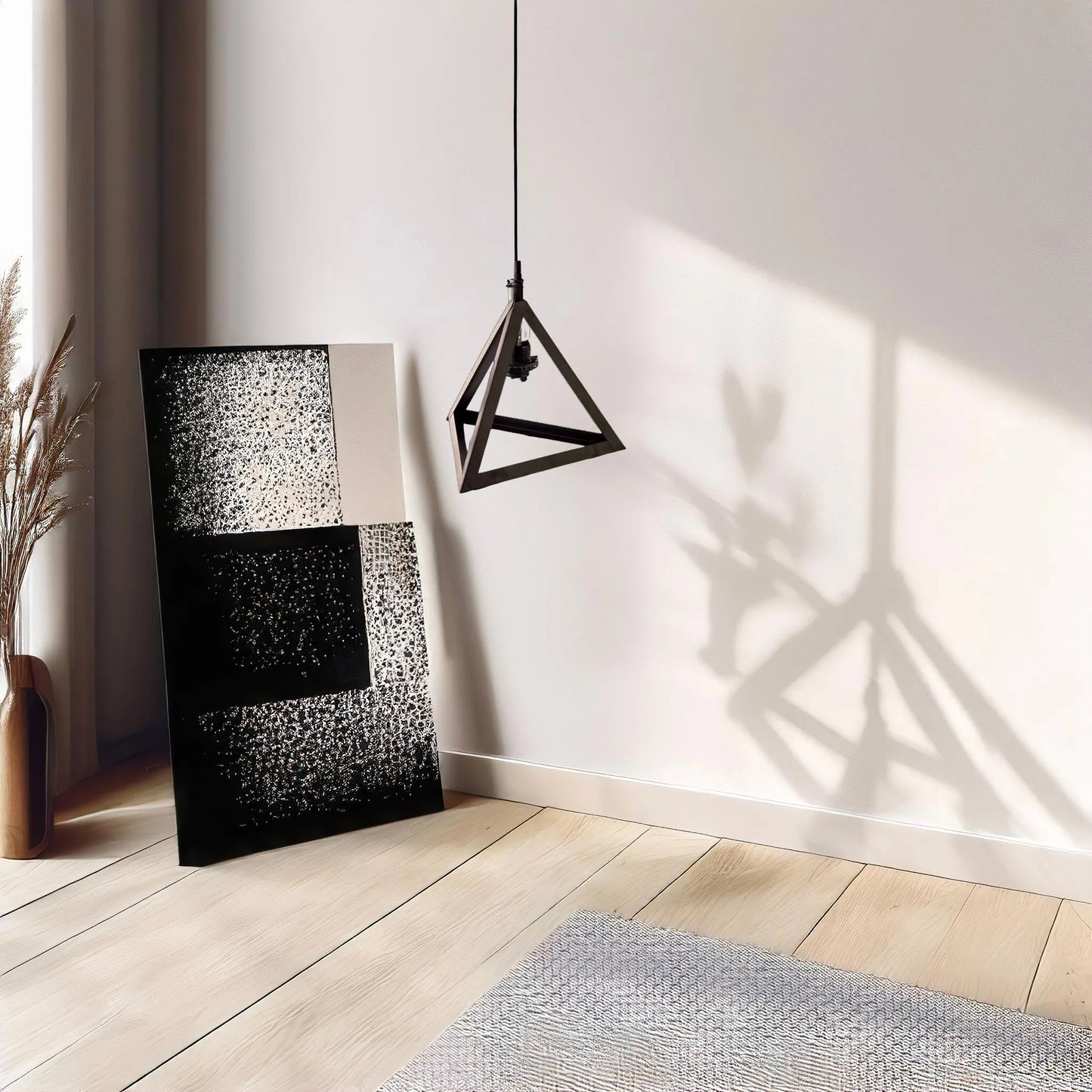 Triangle Iron Hanging Light
