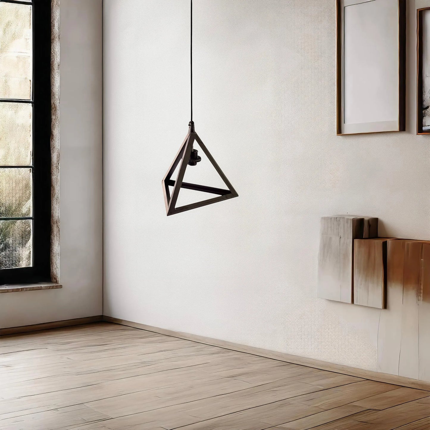 Triangle Iron Hanging Light