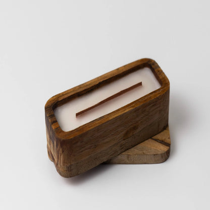 Aromatic Wooden Rectangle Paraffin Wax Candle