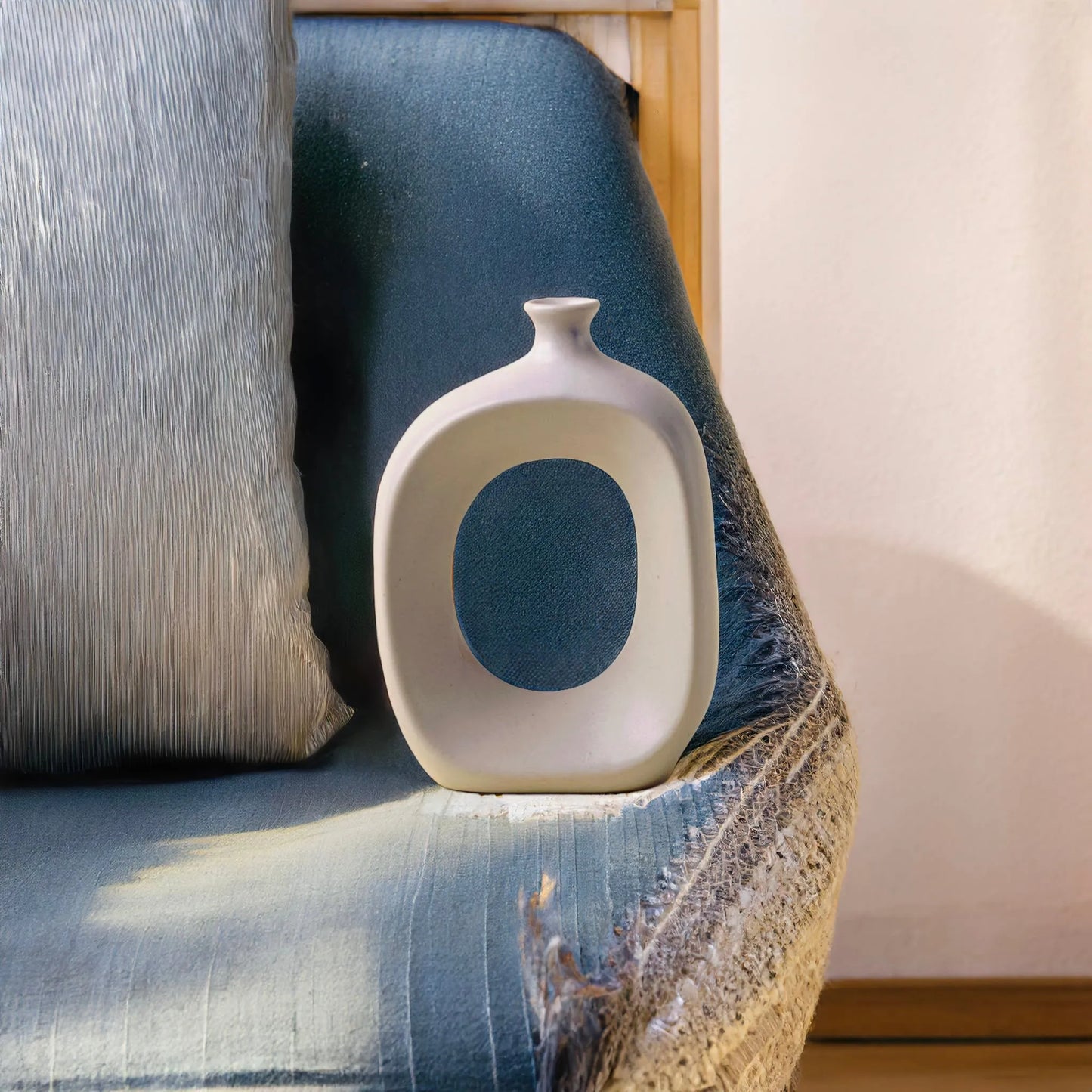 Ceramic Hollow Square Vase Set of 2